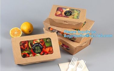 Disposable custom printed brown kraft packaging lunch takeaway food paper box,Wholesale Custom Made kraft paper lunch bo supplier