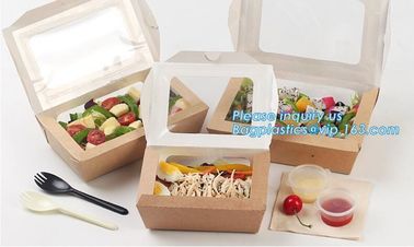 Disposable custom printed brown kraft packaging lunch takeaway food paper box,Wholesale Custom Made kraft paper lunch bo supplier