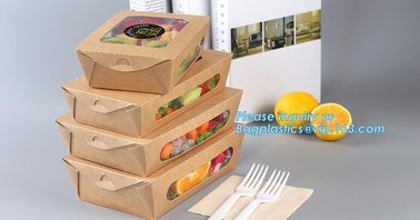 Disposable custom printed brown kraft packaging lunch takeaway food paper box,Wholesale Custom Made kraft paper lunch bo supplier