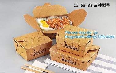 High Quality Custom PE Coated Disposable Kraft Paper Lunch Box,Rectangle Folding Take Away Boxes/Lunch Box/Kraft Paper F supplier