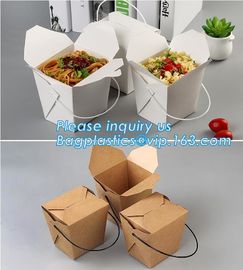 Disposable paper packaging take away lunch box_Wholesale fast food Kraft Paper Box_ custom logo print fast food packagin supplier