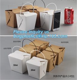 Disposable paper packaging take away lunch box_Wholesale fast food Kraft Paper Box_ custom logo print fast food packagin supplier