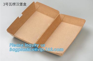 Eco Friendly Kraft Paper Takeaway Box Custom Food Packaging with Handle,Food Grade Paper Packing Burger Box, bagease pac supplier