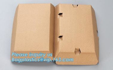 Eco Friendly Kraft Paper Takeaway Box Custom Food Packaging with Handle,Food Grade Paper Packing Burger Box, bagease pac supplier