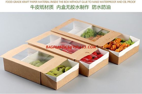 Eco Friendly Kraft Paper golden supplier custom logo print fast food take away noodle rice lunch packing brown kraft foo supplier