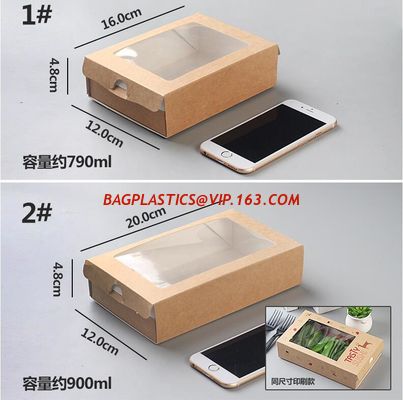 Eco Friendly Kraft Paper golden supplier custom logo print fast food take away noodle rice lunch packing brown kraft foo supplier