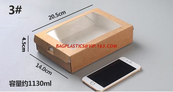 Eco Friendly Kraft Paper golden supplier custom logo print fast food take away noodle rice lunch packing brown kraft foo supplier