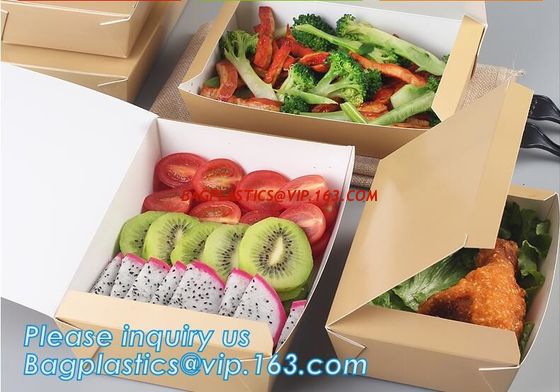 Wholesale disposable takeout food packaging kraft paper lunch box,recycle custom printed disposable quick kraft lunch pa supplier