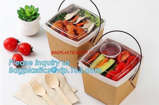 Wholesale design disposable food packaging kraft paper lunch box for food,disposable takeout food packaging kraft paper supplier