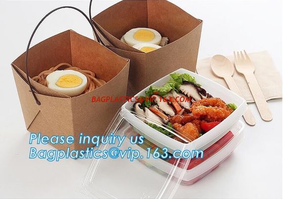 Wholesale design disposable food packaging kraft paper lunch box for food,disposable takeout food packaging kraft paper supplier