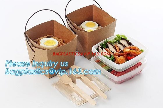 Wholesale design disposable food packaging kraft paper lunch box for food,disposable takeout food packaging kraft paper supplier