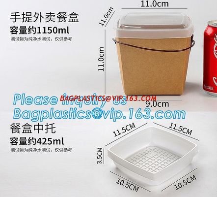 Wholesale design disposable food packaging kraft paper lunch box for food,disposable takeout food packaging kraft paper supplier