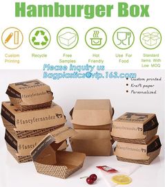 Take out Food Packing food containers Biodegradable Lunch Box Disposable Kraft Paper Box,brown kraft paper food box / Wh supplier