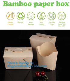 Customized kraft floding lunch takeaway packaging box,Kraft Paper Lunch Box Disposable Salad Box Food takeaway Packaging supplier