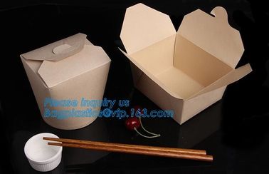 Customized kraft floding lunch takeaway packaging box,Kraft Paper Lunch Box Disposable Salad Box Food takeaway Packaging supplier