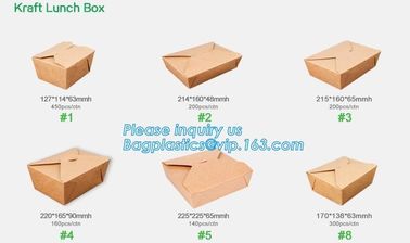 Wholesale disposable bento box kraft paper lunch packaging box,Kraft Paper Fast Food Lunch Box With Printing bageasepac supplier