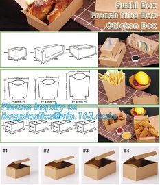 Disposable kraft paper lunch boxes, food grade paper boxes with logo,Disposable Food Kraft Paper Lunch Box bagplastics supplier