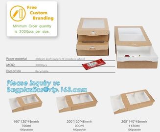 Disposable kraft paper lunch boxes, food grade paper boxes with logo,Disposable Food Kraft Paper Lunch Box bagplastics supplier