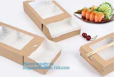 Disposable kraft paper lunch boxes, food grade paper boxes with logo,Disposable Food Kraft Paper Lunch Box bagplastics supplier