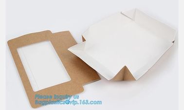 Disposable kraft paper lunch boxes, food grade paper boxes with logo,Disposable Food Kraft Paper Lunch Box bagplastics supplier