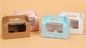 Custom printed cupcake box packaging cardboard cake box with handle,china best sell cheap printing paper cake box bageas supplier