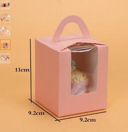 Custom printed cupcake box packaging cardboard cake box with handle,china best sell cheap printing paper cake box bageas supplier