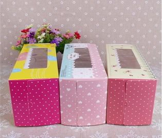 Customized color square white cheap macaron square cake box for packing,embossing cheese cup moon tall cake paper box supplier