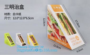 kraft paper sandwich box with window ,triangle sandwich box for packaging,Cardboard Box With Clear Window Burger Sandwic supplier