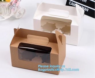 economy Cupcake Box White Window Cake Box customized Wedding Cake Box,6inch in stock PET Plastic Clear birthday Cake Box supplier