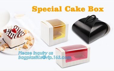 Wholesale custom Paper Cookies packing Cake Box with PVC window,Wholesale Plastic Square Birthday Wedding Packaging Clea supplier