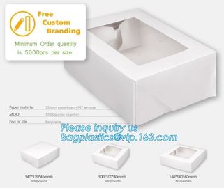 Wholesale custom Paper Cookies packing Cake Box with PVC window,Wholesale Plastic Square Birthday Wedding Packaging Clea supplier