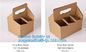 Eco Friendly Disposable Kraft Paper Take Out 2 Pack Coffee Cup Drink Carriers 2 Pack Paper Cup Holders bagease package supplier