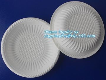 Eco friendly biodegradable sugarcane bagasse tableware sets disposable paper pulp plate 6 inch round disc bagease packag supplier