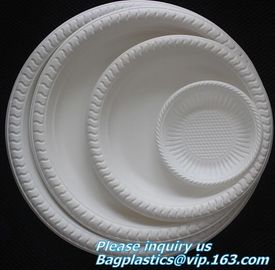 Eco friendly biodegradable sugarcane bagasse tableware sets disposable paper pulp plate 6 inch round disc bagease packag supplier