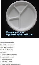 Eco friendly biodegradable sugarcane bagasse tableware sets disposable paper pulp plate 6 inch round disc bagease packag supplier