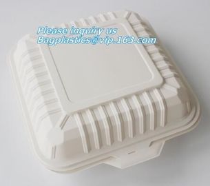 100% Biodegradable sugarcane pulp Lunch disposable Box bagasse food container disposable clamshell lunch box bagease pac supplier