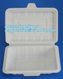 cornstarch eco Green 16oz Food Container Sugarcane Biodegradable Square Disposable Paper Salad Tray/Bowl bagplastics, pa supplier