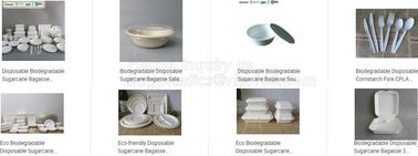 Eco Biodegradable Disposable Sugarcane Bagasse Food Container,Customize biodegradable corn starch plastic food storage c supplier