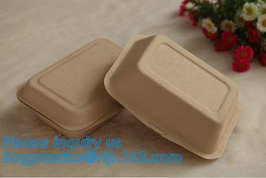 biodegradable sugarcane food container 6inch 450ml to-go burger box,Eco-friendly Biodegradable Corn Starch Food Containe supplier