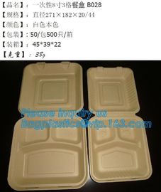 biodegradable sugarcane food container 6inch 450ml to-go burger box,Eco-friendly Biodegradable Corn Starch Food Containe supplier