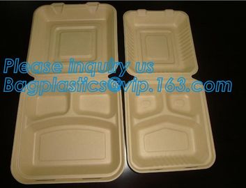 biodegradable sugarcane food container 6inch 450ml to-go burger box,Eco-friendly Biodegradable Corn Starch Food Containe supplier