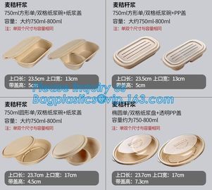 Biodegradable Microwave Bamboo Sugarcane Bagasse Food Container,Eco friendly disposable sugarcane food container with li supplier