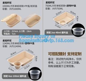 Biodegradable Microwave Bamboo Sugarcane Bagasse Food Container,Eco friendly disposable sugarcane food container with li supplier