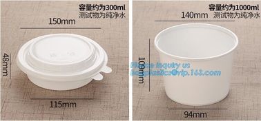 Custom printed disposable PLA hot soup bowls, kraft paper soup cup,Eco-Friendly disposable tableware sugarcane pulp bowl supplier