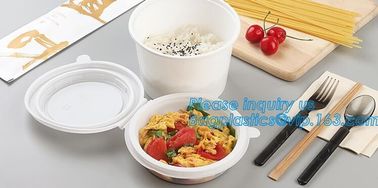 Custom printed disposable PLA hot soup bowls, kraft paper soup cup,Eco-Friendly disposable tableware sugarcane pulp bowl supplier