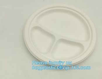 Biodegradable plate food grade green sugarcane bagasse plate,10&quot; sugarcane ecofriendly disposable oval plate bagease pac supplier