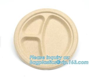 Biodegradable plate food grade green sugarcane bagasse plate,10&quot; sugarcane ecofriendly disposable oval plate bagease pac supplier