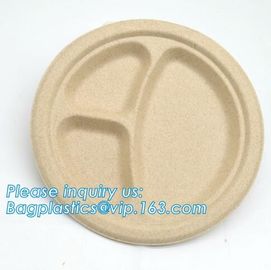 Biodegradable plate food grade green sugarcane bagasse plate,10&quot; sugarcane ecofriendly disposable oval plate bagease pac supplier