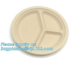 Biodegradable plate food grade green sugarcane bagasse plate,10&quot; sugarcane ecofriendly disposable oval plate bagease pac supplier