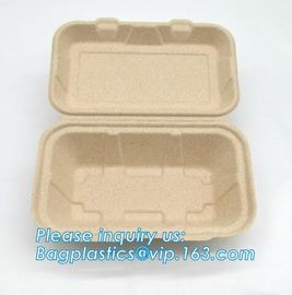 Compartment hinged container sugarcane bassage pulp food serving box 750ml bassage take out container bagplastics packa supplier